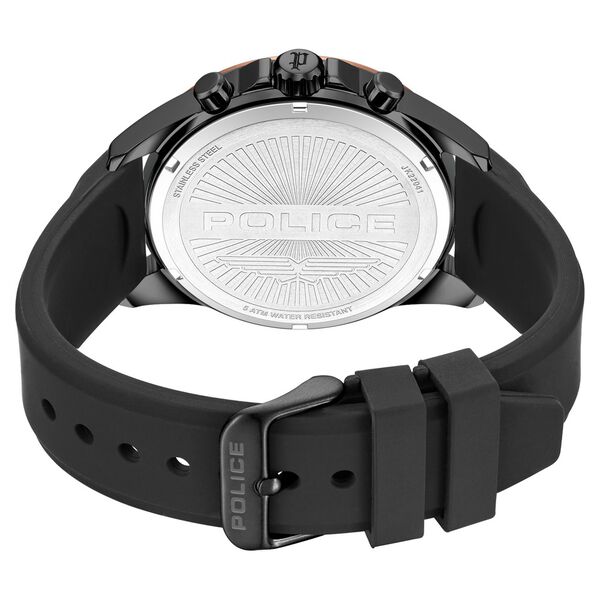 Police Quartz Multifunction Black Dial Black Colour Silicone Strap Watch For Men - image number 2