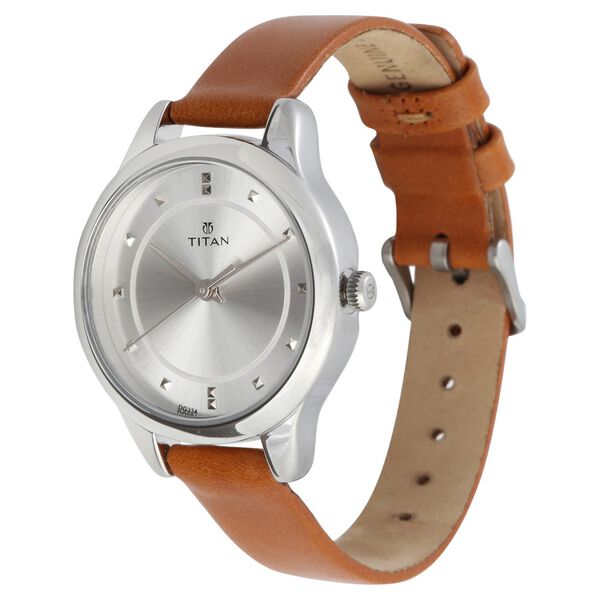 Titan Workwear Silver Dial Women Watch With Leather Strap - image number 1