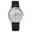 Xylys Swiss Analog with Date Black Leather Strap Mother of Pearl Dial Watch For Women - image number 1
