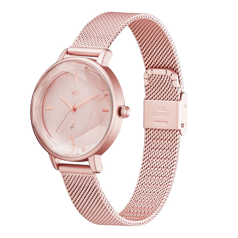 Vyb by Fastrack Quartz Analog Rose Gold Dial Stainless Steel Strap Watch for Girls - image number 3