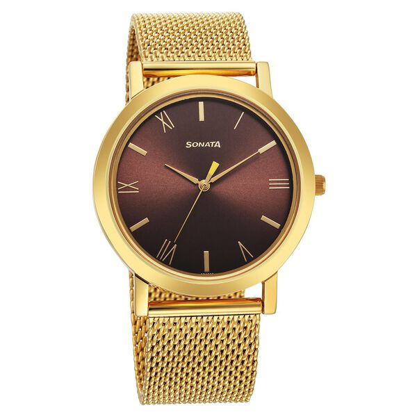 Sonata Utsav Quartz Analog Brown Dial Watch for Men - image number 0