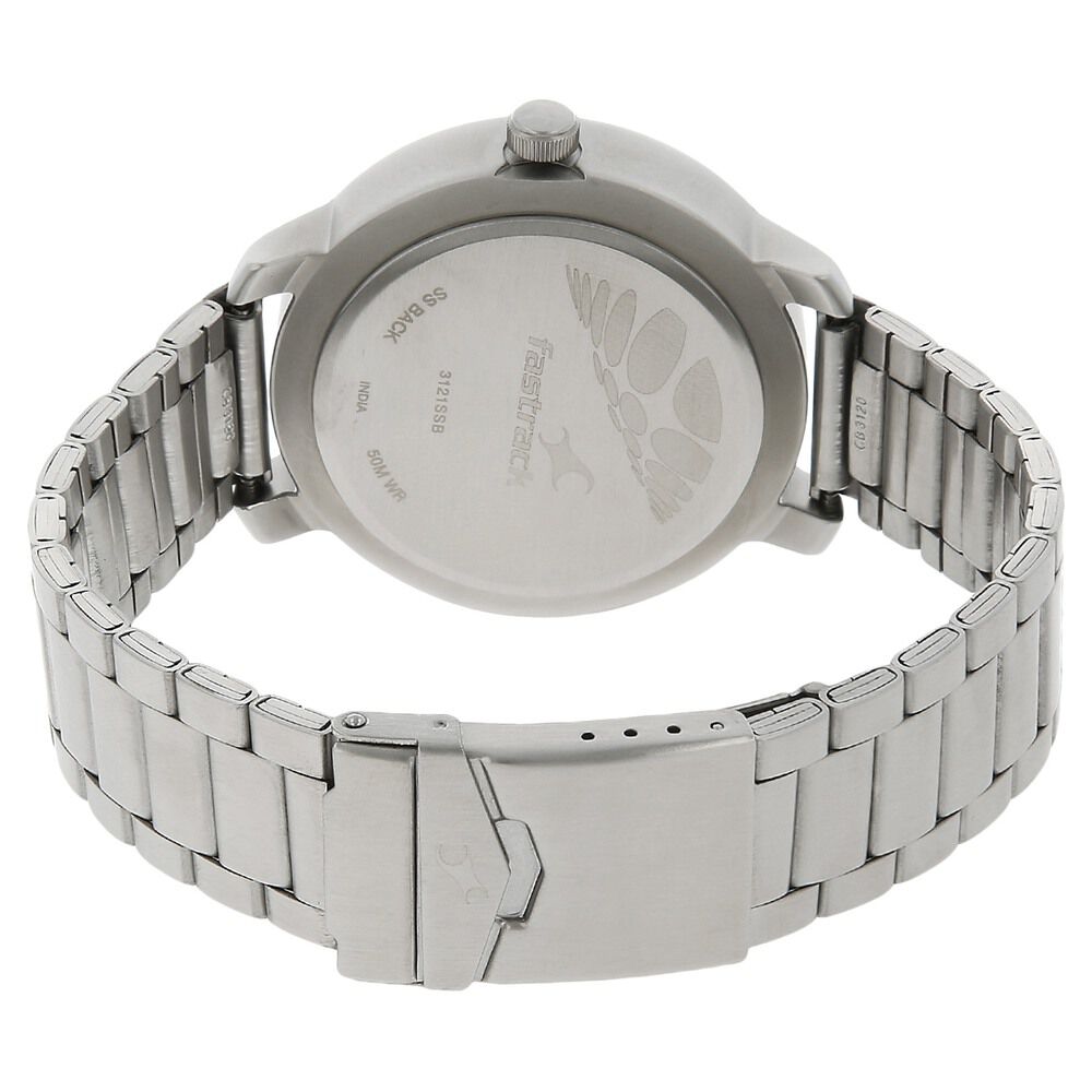 Buy Online Fastrack Quartz Analog Black Dial Stainless Steel Strap Watch for Guys nr3121sm02 Titan