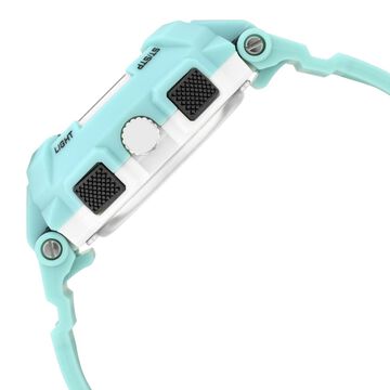 Fastrack Street Line Quartz Digital Analog Digital Silver Dial Green PU Strap Watch For Girls