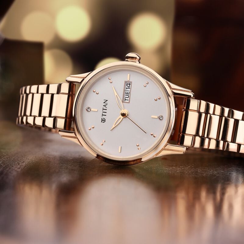 Titan Women's Lagan Watch: Rose Gold Accents & Refined Elegance - image number 0
