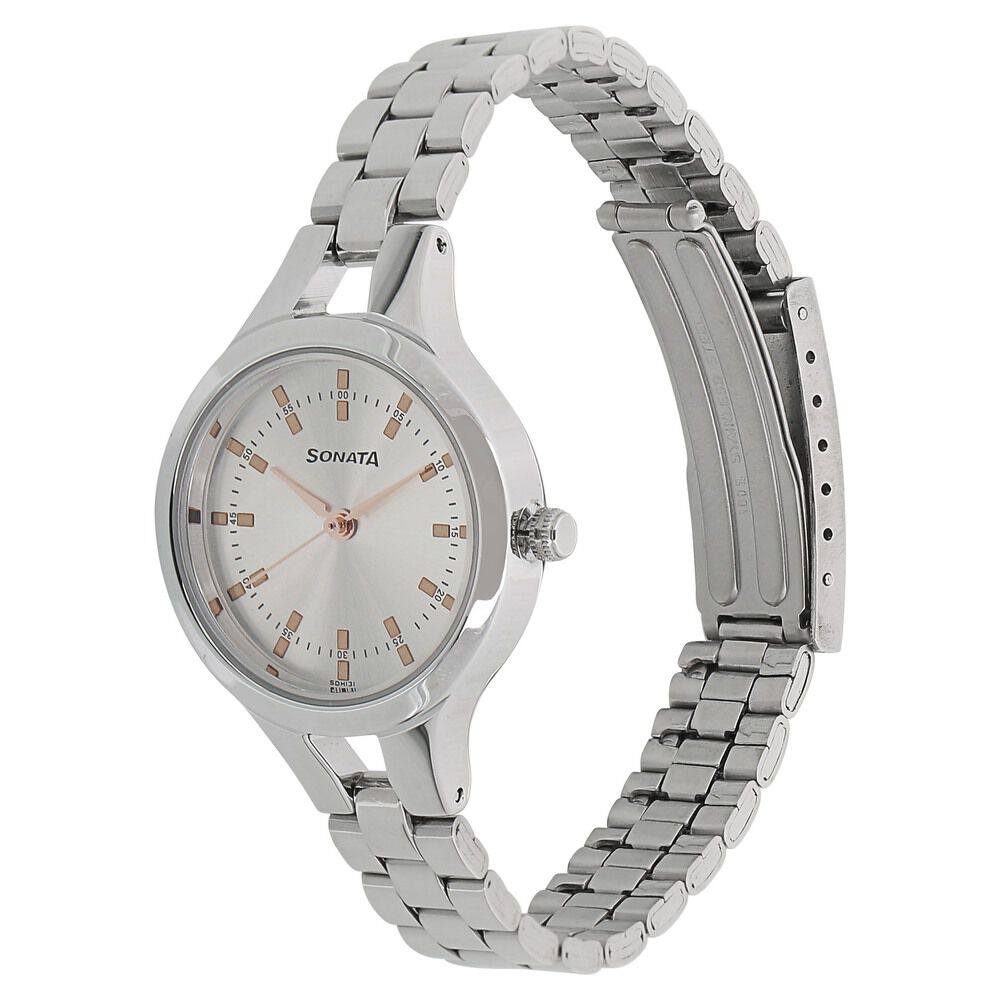 Buy Online Sonata Mission Mangal Silver Dial Women Watch With