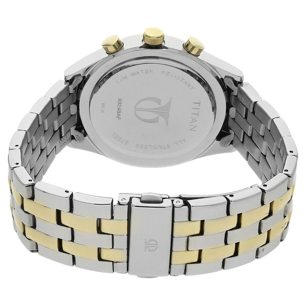 Buy Online Titan Quartz Chronograph Silver Dial Stainless Steel Strap Watch for Men ns9324bm01 Titan