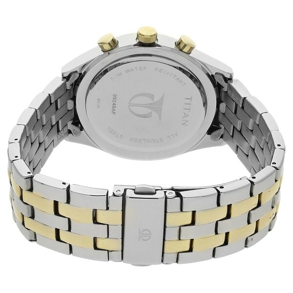 Titan Quartz Chronograph Silver Dial Stainless Steel Strap Watch for Men - image number 3