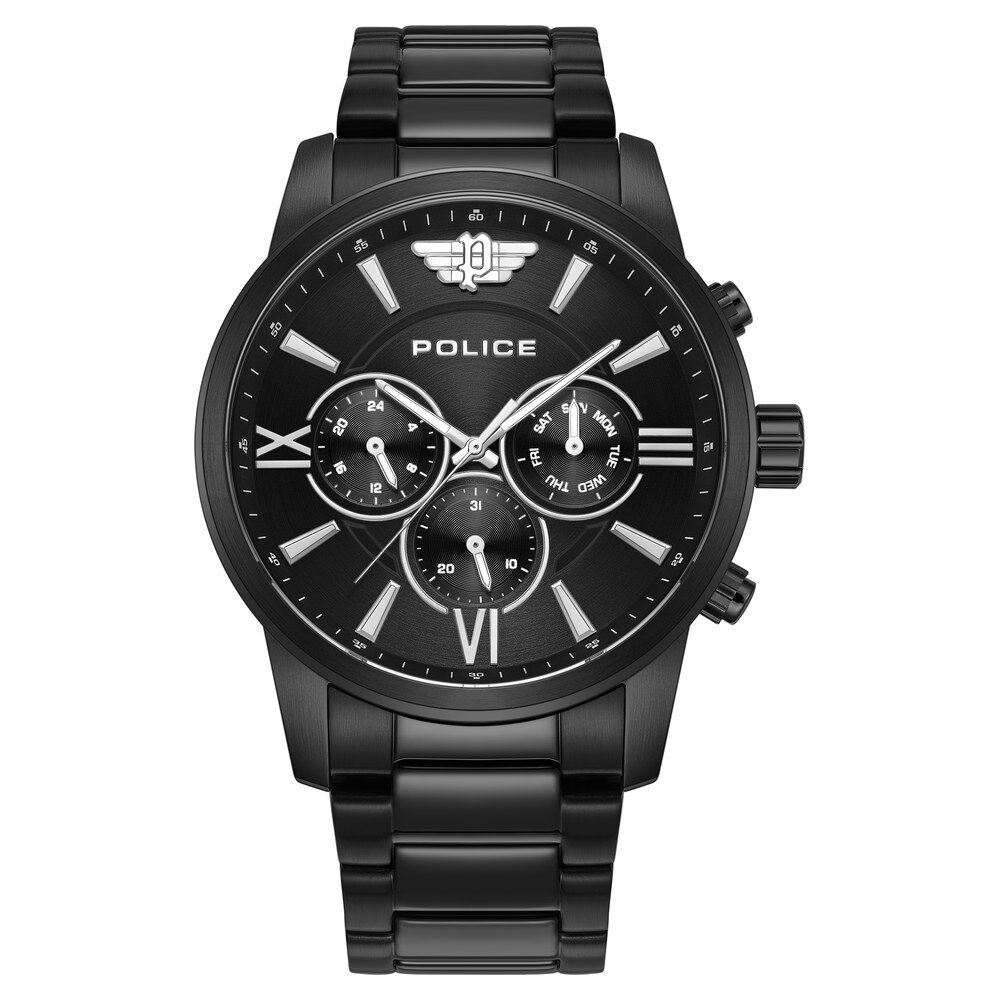 Buy Online Police Black Dial Quartz Multifunction Watch for Men