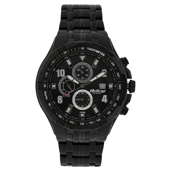 Titan Quartz Chronograph Black Dial Stainless Steel Strap Watch for Men - image number 0