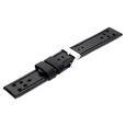 22 mm Black Genuine Leather Straps for Men - image number 3