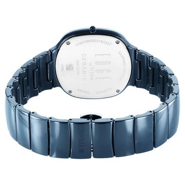 Titan Edge Squircle Quartz in Atlantic Blue with Glossy Ceramic Unisex Watch