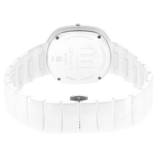 Titan Edge Squircle Quartz in Arctic White with Glossy Ceramic Unisex Watch - image number 5
