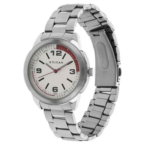 Titan Quartz Analog Silver Dial Stainless Steel Strap Watch for Men - image number 1
