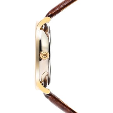 Titan Nebula Abhiyant 18k Gold Hand-Wound Mechanical Analog with Exhibition Caseback Leather Strap Watch for Men