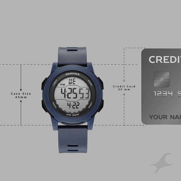 Fastrack Streetstyle Digital Dial Blue Polyether Strap Watch For Unisex - image number 3