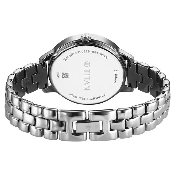 Titan Neo Quartz Analog Rose Gold Dial Silver Metal Strap Watch For Women - image number 5