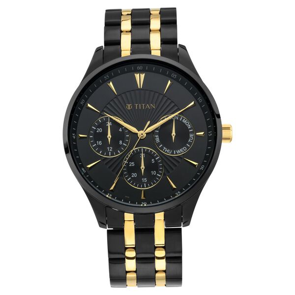 Titan Regalia Opulent Black Dial Multifunction Stainless Steel Strap watch for Men - image number 1