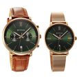 Titan Bandhan Quartz Analog with Date Green Leather and Stainless Steel Strap for Couple - image number 1