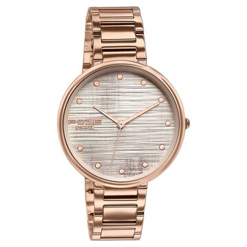 Sonata Poze Quartz Analog White Dial Stainless Steel Strap Watch For Women