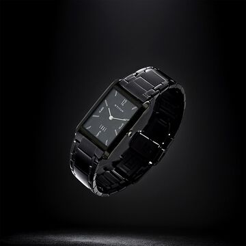 Titan Edge Black Dial Analog Stainless Steel Strap Watch for Men