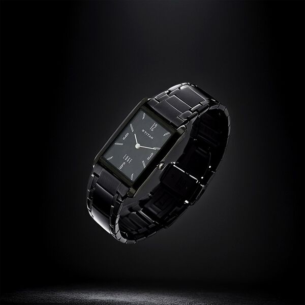 Titan Edge Black Dial Analog Stainless Steel Strap Watch for Men - image number 6