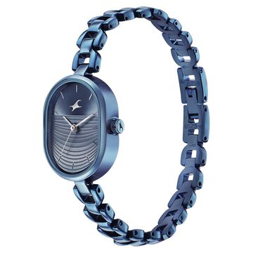 Fastrack Style Up Blue Dial Metal Strap Watch for Girls