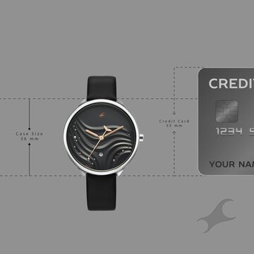 Fastrack Oceanyx Quartz Analog with Date Black Dial Black Strap Watch For Girls