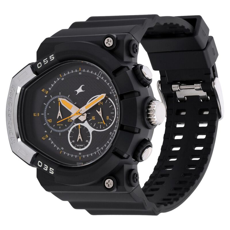 Buy Online Fastrack Quartz Chronograph Black Dial Plastic Strap Watch