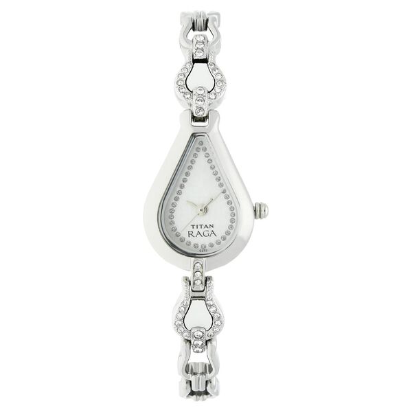 Titan Quartz Analog White Dial Stainless Steel Strap Watch for Women - image number 0