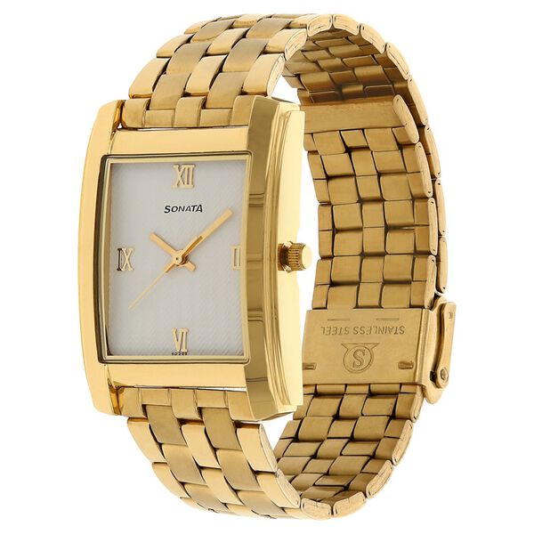 Sonata Quartz Analog White Dial Stainless Steel Strap Watch for Men - image number 1