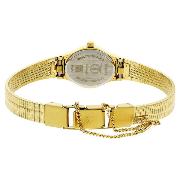 Titan Quartz Analog Champagne Dial Metal Strap Watch for Women - image number 4