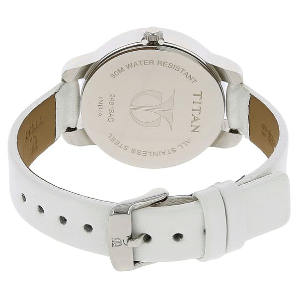 Titan Quartz Multifunction White Dial Leather Strap Watch for Women - image number 3