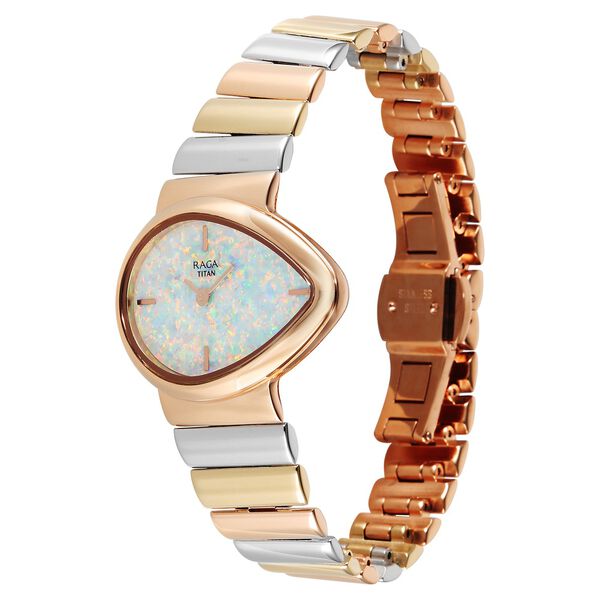 Titan Raga Opalesque Quartz Analog Multicoloured Dial Multicoloured Metal Strap Watch For Women - image number 2