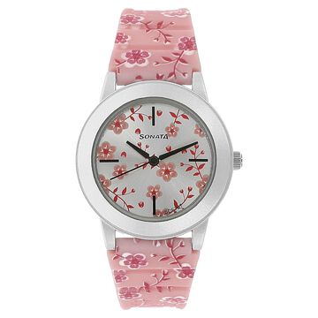 Sonata Sf By Sonata Silver Dial Women Watch With Plastic Strap