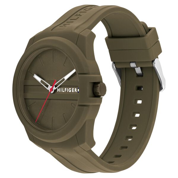 Tommy Hilfiger Quartz Analog Green Silicone Strap for Men - image number 1