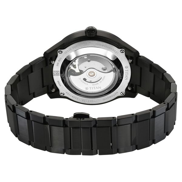 Titan Astral Concealed Automatic Analog with Black Dial Black Stainless Steel Strap Watch for Men - image number 5