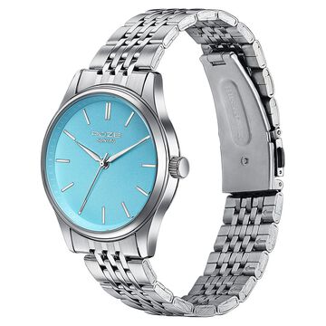 Sonata Poze Quartz Analog Blue Dial Silver Colour Stainless Steel Strap Watch For Men