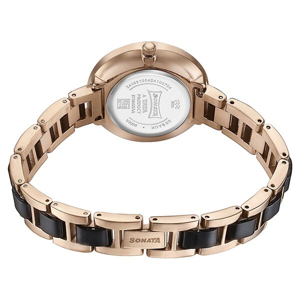 Sonata Quartz Analog Multicoloured Dial Two Toned Stainless Steel Strap Watch For Women - image number 5
