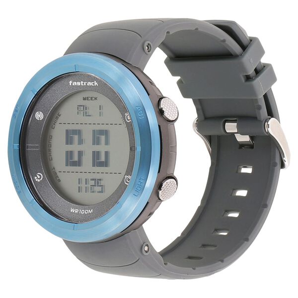 Fastrack Trendies Digital Grey Dial Plastic Strap Watch for Guys - image number 1