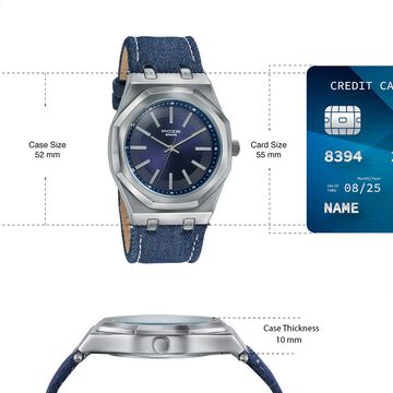 Poze Poze Quartz Analog Blue Dial Blue Denim Strap Watch For Men