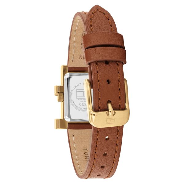 Tommy Hilfiger Quartz Analog Silver Dial Brown Leather Strap Watch For Women - image number 2