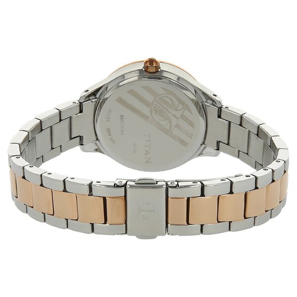 Titan Quartz Analog Silver Dial Stainless Steel Strap Watch for Women - image number 3