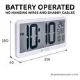 Titan Premium Digital Clock - Digital LCD Panel Battery Operated No Wires Modern Minimalist Design Decorative Wall Decor - image number 2