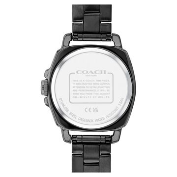 Coach Quartz Analog Black Dial Black Stainless Steel Strap Watch For Women
