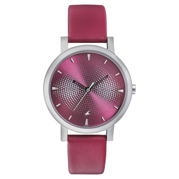 Fastrack Sunburn Quartz Analog Pink Dial Leather Strap Watch for Girls - image number 1