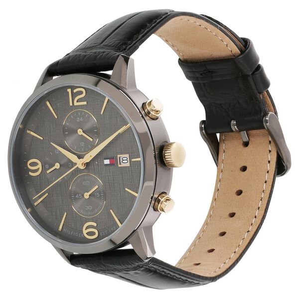 Tommy Hilfiger Quartz Analog Grey Dial Leather Strap Watch for Men - image number 1