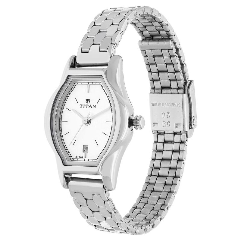 Titan Quartz Analog Silver Dial Stainless Steel Strap Watch for Women - image number 2