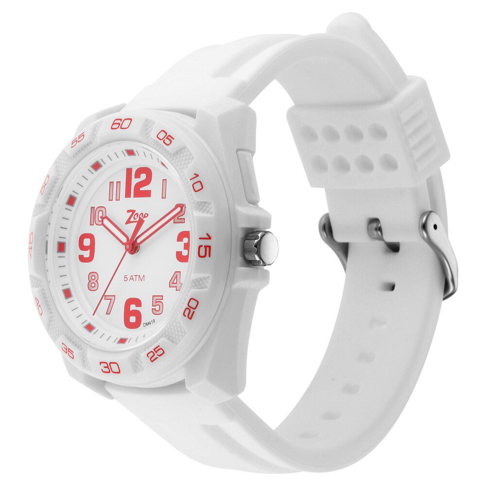 Buy Online Zoop By Titan Quartz Analog White Dial Silicone Strap Watch for Kids nr16016pp03 Titan