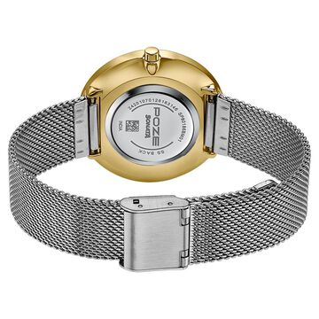 Poze By Sonata Quartz Analog White Dial Silver Metal Plated Strap Watch For Women