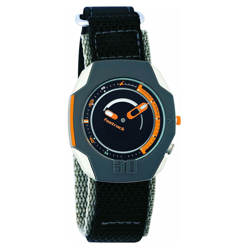 Fastrack Quartz Analog Black Dial Fabric Strap Watch for Guys
